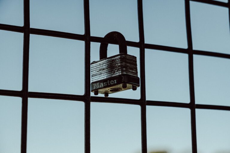 Best Free Vulnerability Scanners for IT Pros A close-up of a padlock securing a wire fence, symbolizing protection and safety.
